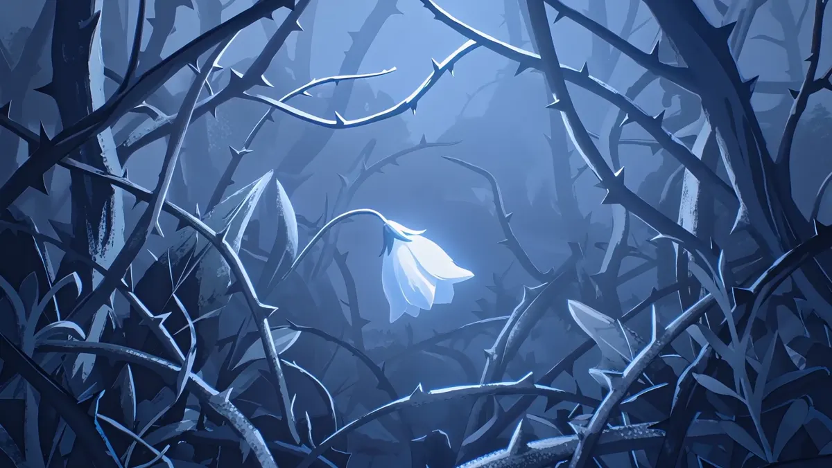 The sleeping flower surrounded by thorns